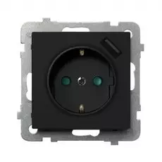 Розетка Ospel GP-1RSPUSB/m/33 2, 1A, 230V/50Hz, IP-20, черный металлик