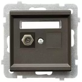 Розетка Ospel GPA-1RF/m/40 телевизионная типа F, одинарная, шоколадный металлик