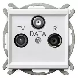 Розетка Ospel GPA-RD/m/00 RTV-DATA, белый