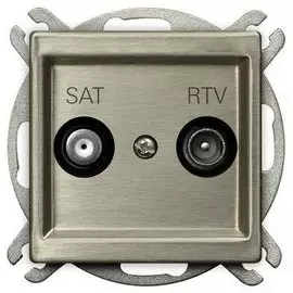 Розетка Ospel GPA-RMS/m/44 RTV-SAT, оконечная, серебро