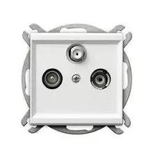 Розетка Ospel GPA-RSP/m/00 RTV-SAT, проходная, белый