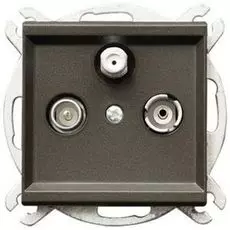 Розетка Ospel GPA-RSP/m/40 RTV-SAT, проходная, шоколадный металлик