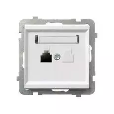 Розетка Ospel GPT-1R/m/00 телефонная, одинарная, белый