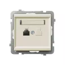 Розетка Ospel GPT-1R/m/27 телефонная, одинарная, экрю