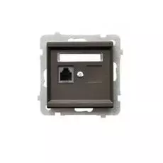 Розетка Ospel GPT-1R/m/40 телефонная, одинарная, шоколадный металлик