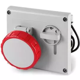 Розетка панельная DKC DIS4051687 с механической блокировкой и верхним расположением разъема IP67 16А 3P+E+N 400В, "Quadro"