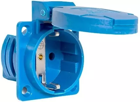 Розетка панельная EKF ps-112-16-220 112 скрытая с крышкой 2Р+PЕ 16А 220В IP44