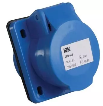 Розетка панельная IEK PSR41-016-3 ССИ-413 16А-6ч 220В 2P+PE IP44