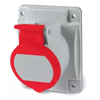 Розетка панельная с наклоном DKC DIS4131667 IP44 16А 3P+E+N 400В, "Quadro"