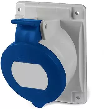 Розетка панельная с наклоном DKC DIS4133263 IP44 32А 2P+E 230В, "Quadro"