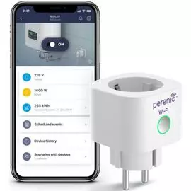Розетка Perenio PEHPL10 16А, 4000Вт, WiFi, белый