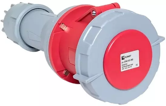 Розетка переносная EKF ps-2342-63-380 2342 3Р+РЕ 63А 380В IP67