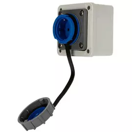 Розетка Rexant 111-125 настенная влагозащищенная с крышкой 16 А, 2Р+РЕ, IP68