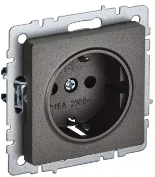 Розетка с заземлением IEK BR-R11-16-K45 BRITE без защитных шторок 16А РС11-1-0-БрТБ Бронза