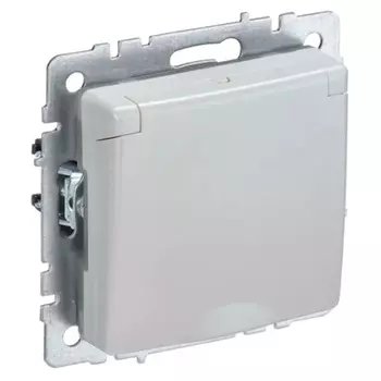 Розетка с заземлением IEK BR-R16-16-44-K36 BRITE с защитными шторками с кр. 16А IP44 РСбш10-3-44-БрЖ Жемчужный