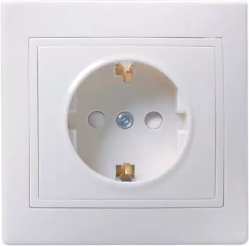 Розетка с заземлением IEK ERK11-K01-16-DM KVARTA с защитными шторками 16А РСш10-3-КБ белый