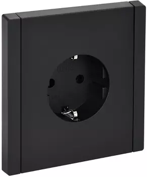 Розетка с заземлением IEK FP-R11-16-K02 FORTE&PIANO без защитных шторок в/к 16А FP116 черная