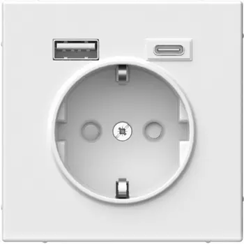 Розетка с заземлением с 2 USB Systeme Electric GAL001332 ArtGallery A+C, 5В/2,4А/3,0А, 2х5В/1,5А, механизм, Лотос