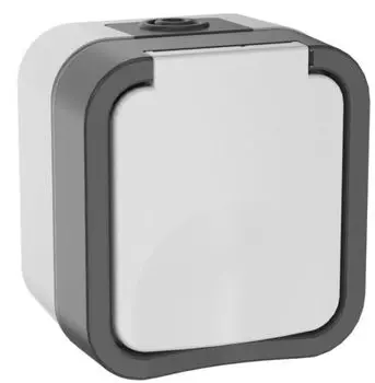 Розетка с заземлением с крышкой IEK TS-R16-16-55-K41 TORS 16А IP55 TS220 серо-белый