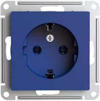 Розетка с заземлением Systeme Electric ATN001143 AtlasDesign 16А, механизм, Аквамарин