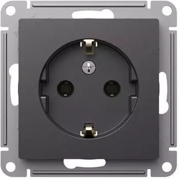Розетка с заземлением Systeme Electric ATN001443 AtlasDesign 16А, механизм, базальт