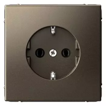 Розетка с заземлением Systeme Electric GAL000645 ArtGallery со шторками, 16А, механизм, мокко