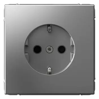 Розетка с заземлением Systeme Electric GAL000945 ArtGallery со шторками, 16А, механизм, сталь