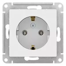 Розетка Schneider Electric ATN000143 AtlasDesign, с заземлением, 16А, механизм, белая