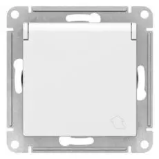 Розетка Schneider Electric ATN000146 AtlasDesign, с заземлением, со шторками, с крышкой, 16А, IP20, механизм, белая