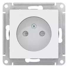 Розетка Schneider Electric ATN000149 AtlasDesign, без заземления, со шторками, 16А, механизм, белая