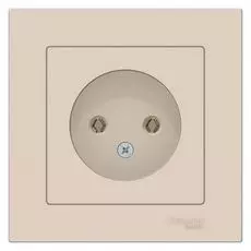 Розетка Schneider Electric ATN000240 AtlasDesign, без заземления, 16А, в сборе, бежевая