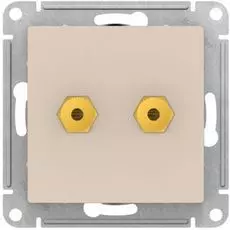 Розетка Schneider Electric ATN000287 AtlasDesign, аудио, двухместная, бежевая