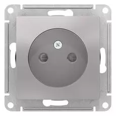 Розетка Schneider Electric ATN000349 AtlasDesign, без заземления, со шторками, 16А, механизм, алюминий