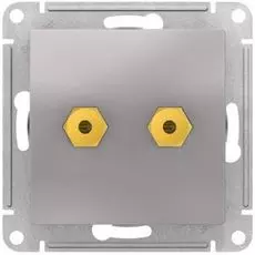 Розетка Schneider Electric ATN000387 AtlasDesign, аудио, двухместная, алюминий