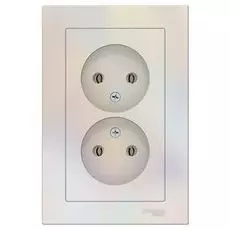 Розетка Schneider Electric ATN000420 AtlasDesign, двойная, без заземления, 16А, в сборе, жемчуг