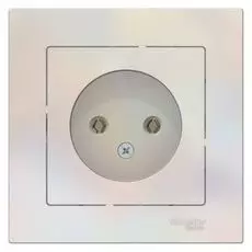 Розетка Schneider Electric ATN000440 AtlasDesign, без заземления, 16А, в сборе, жемчуг