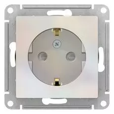 Розетка Schneider Electric ATN000445 AtlasDesign, с заземлением, со шторками, 16А, механизм, жемчуг