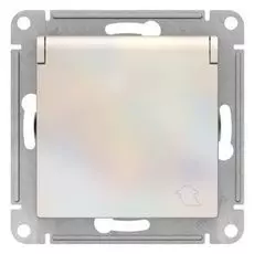 Розетка Schneider Electric ATN000446 AtlasDesign, с заземлением, со шторками, с крышкой, 16А, IP20, механизм, жемчуг