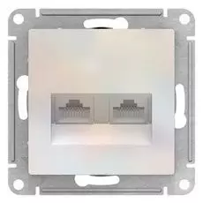 Розетка Schneider Electric ATN000485 AtlasDesign, двойная, компьютерная, RJ45+RJ45, кат.5E, механизм, жемчуг