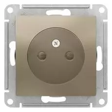 Розетка Schneider Electric ATN000549 AtlasDesign, без заземления, со шторками, 16А, механизм, шампань