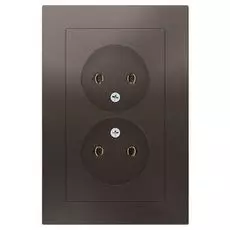 Розетка Schneider Electric ATN000620 AtlasDesign, двойная, без заземления, 16А, в сборе, мокко