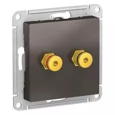 Розетка Systeme Electric ATN000687 AtlasDesign, аудио, двухместная, мокко