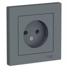 Розетка Schneider Electric ATN000740 AtlasDesign, без заземления, 16А, в сборе, грифель