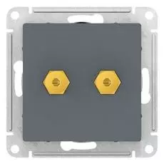 Розетка Systeme Electric ATN000787 AtlasDesign, аудио, двухместная, грифель