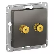 Розетка Systeme Electric ATN000987 AtlasDesign, аудио, двухместная, сталь