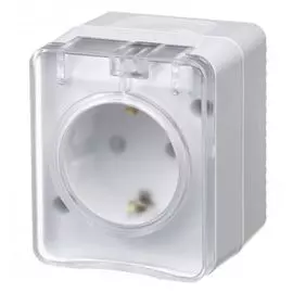 Розетка Schneider Electric ATN540145 AtlasDesign PROFI IP54 O/У с заземлением со шторками 16А 250B, белый