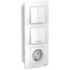 Розетка Schneider Electric BLNBS102211 з/к шт 16А, 250В+выкл 2кл.с подсветкой+выкл 2кл. (белый) внутр