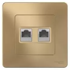 Розетка Systeme Electric BLNIS045114 2-ая КОМП/ТЛФ, RJ45+RJ11 Титан внутр