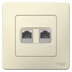 Розетка Schneider Electric BLNIS045452 2-ая компьютерная RJ45 Молочная внутр