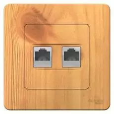 Розетка Systeme Electric BLNIS045455 2-ая компьютерная RJ45, кат.5E Ясень внутр